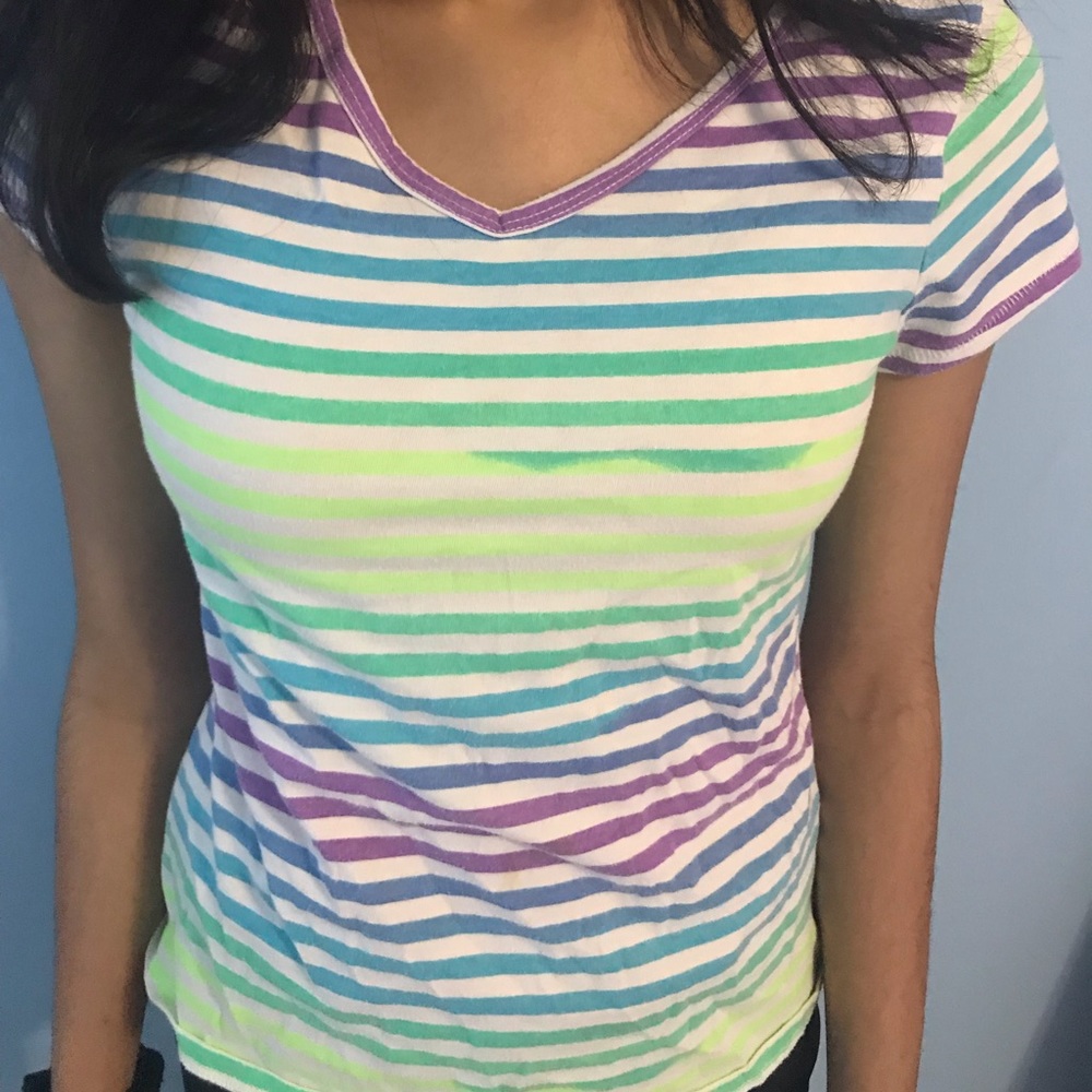 Striped T-shirt kids v neck